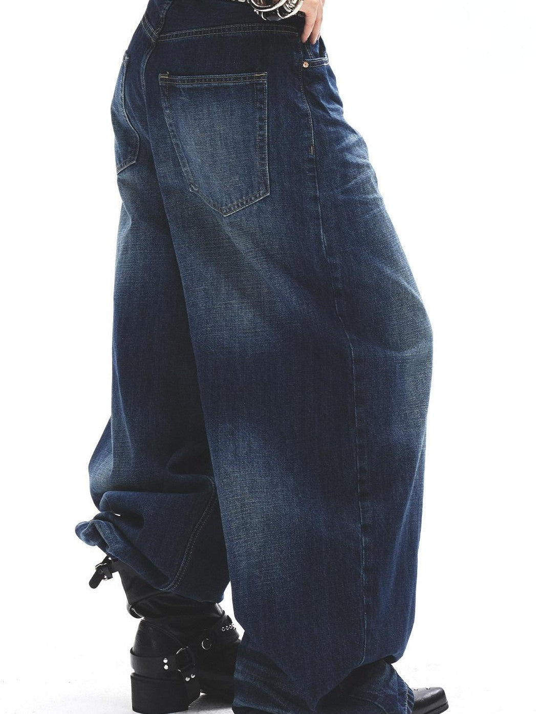 3MODE Washed Vintage High Waist Loose Drapey Women&