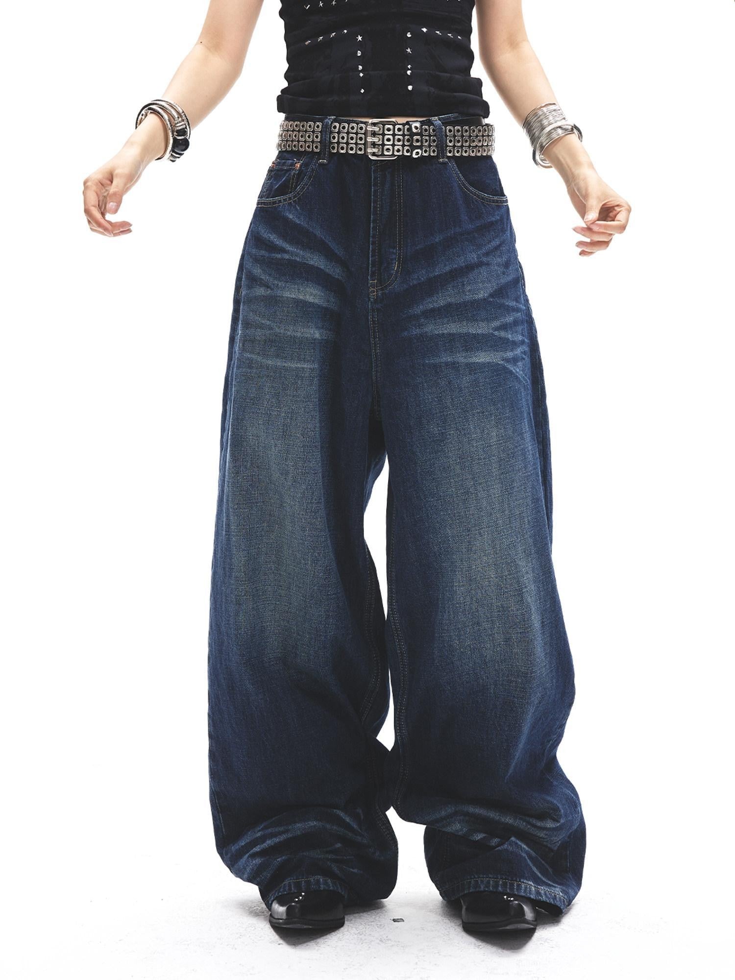 3MODE Washed Vintage High Waist Loose Drapey Women&