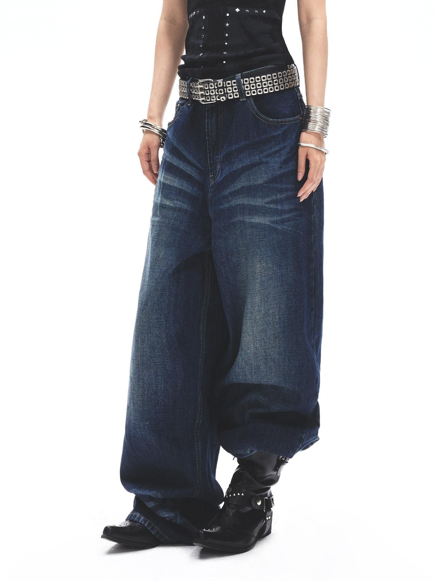 3MODE Washed Vintage High Waist Loose Drapey Women&