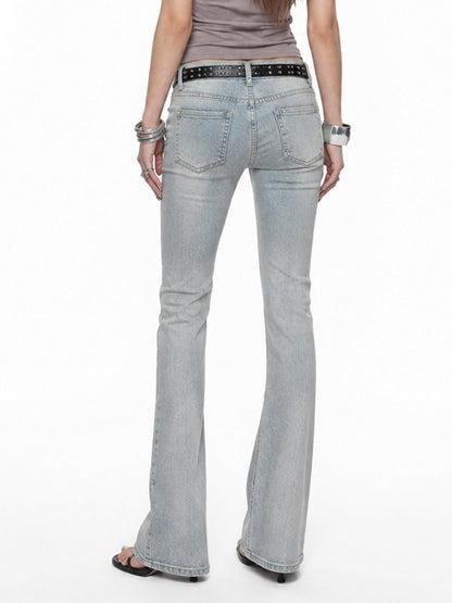 3MODE Washed Y2k Vintage Low Rise Double Pocket Women&
