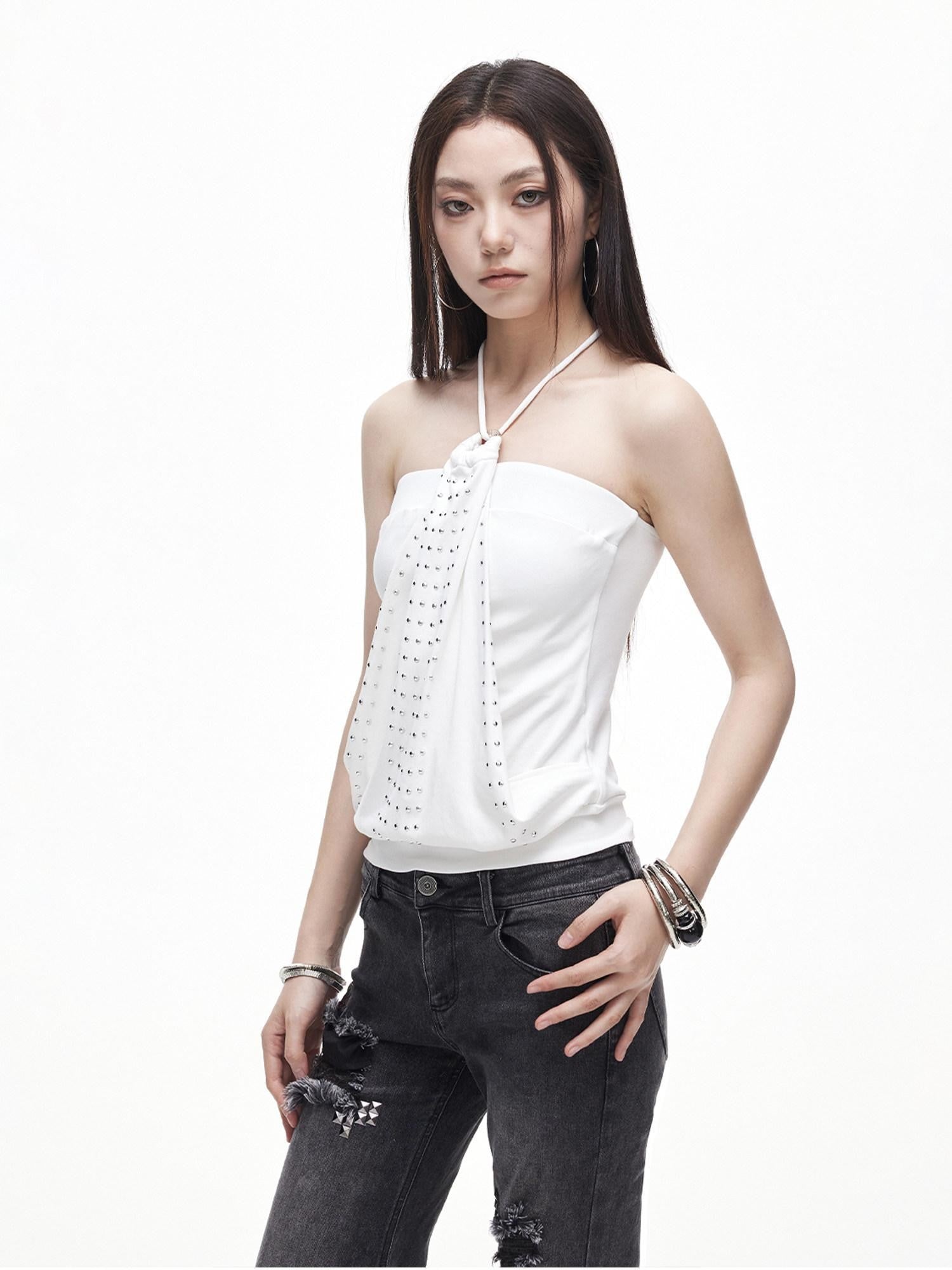 3MODE Y2k Studded Cropped Slim Fit With Padding Women&