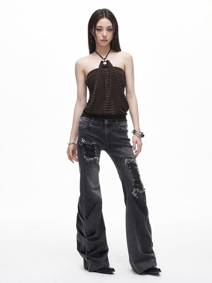 3MODE Y2k Studded Cropped Slim Fit With Padding Women&