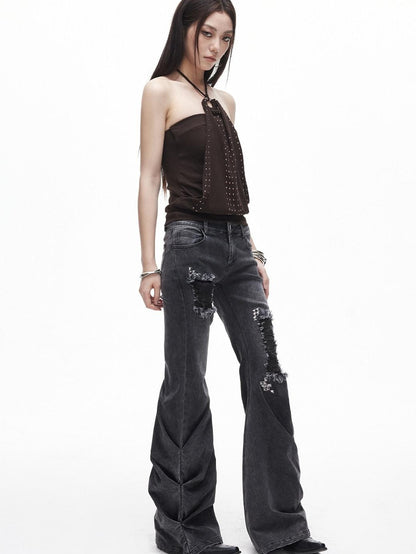 3MODE Y2k Studded Cropped Slim Fit With Padding Women&