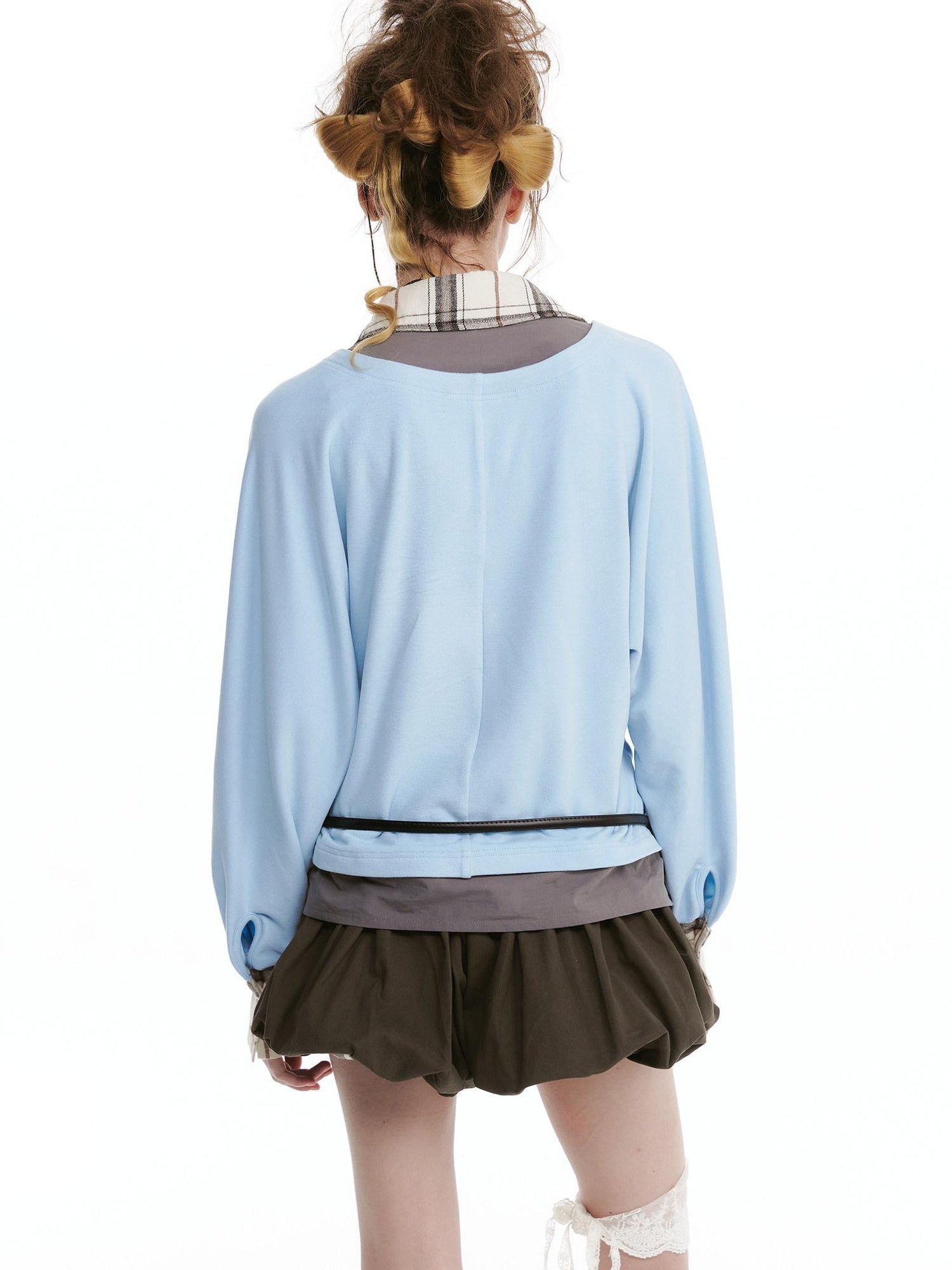 nit alcove Soft Stretch Cotton Blend Casual Relaxed Mandarin Collar Unisex Blouses