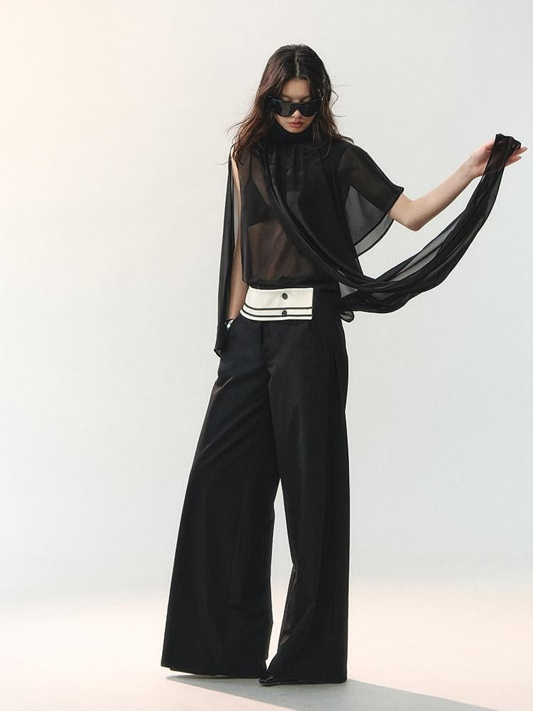 AnnoMundi Night Shadow Airy Draped Asymmetrical Layered Sheer Women&