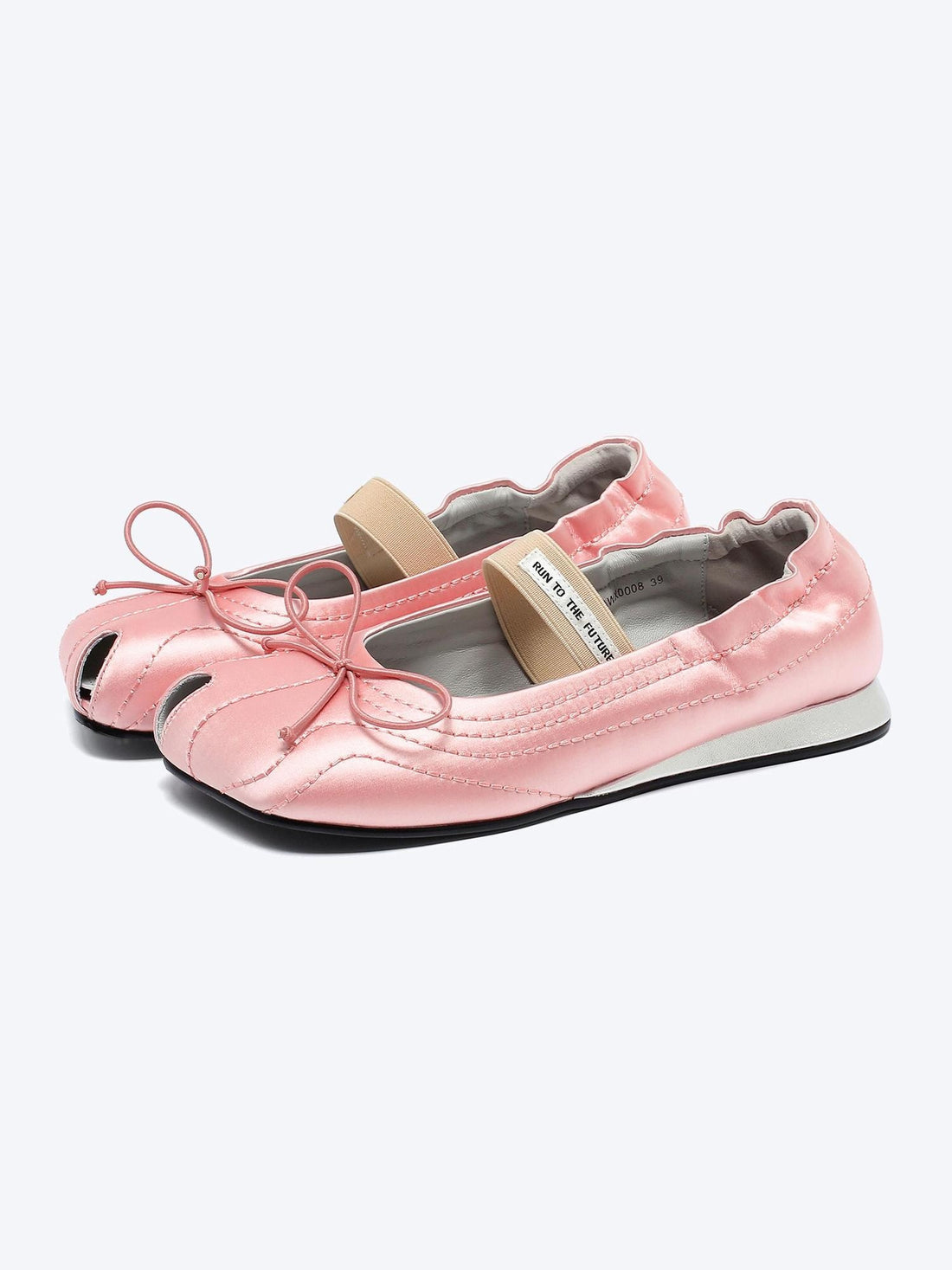 RUN TO THE FUTURE Cross Strap Casual Peep Toe Leather Lined Microfiber Upper Women Black Flats