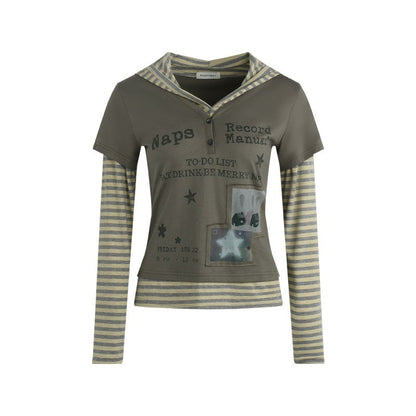 NAPSNAPS_Striped_Patchwork_Letter_Print_Hooded_Women&