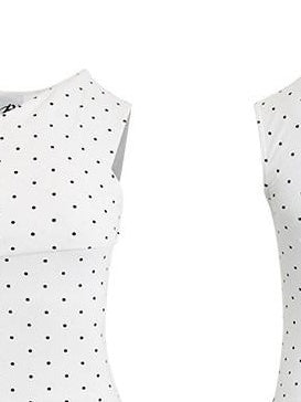 RUN TO THE FUTURE Original Design Slim Cropped Polka Dot Viscose Stretch Women Tank Tops