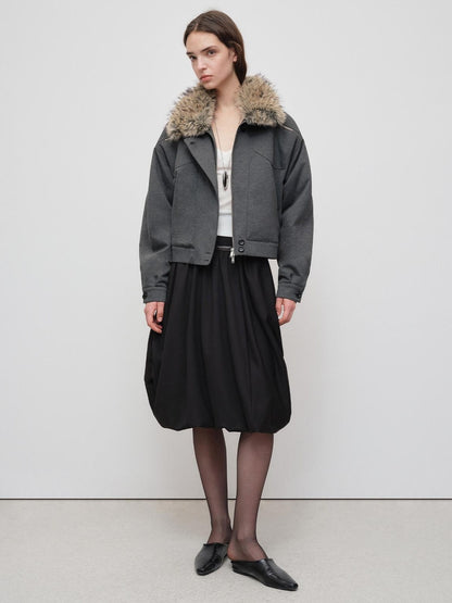 RUN TO THE FUTURE Versatile Cropped Relaxed Fit Commuting Zip Front Gray Track Jackets