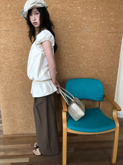 Dorydory Ivory Vintage Puff Sleeve Women&