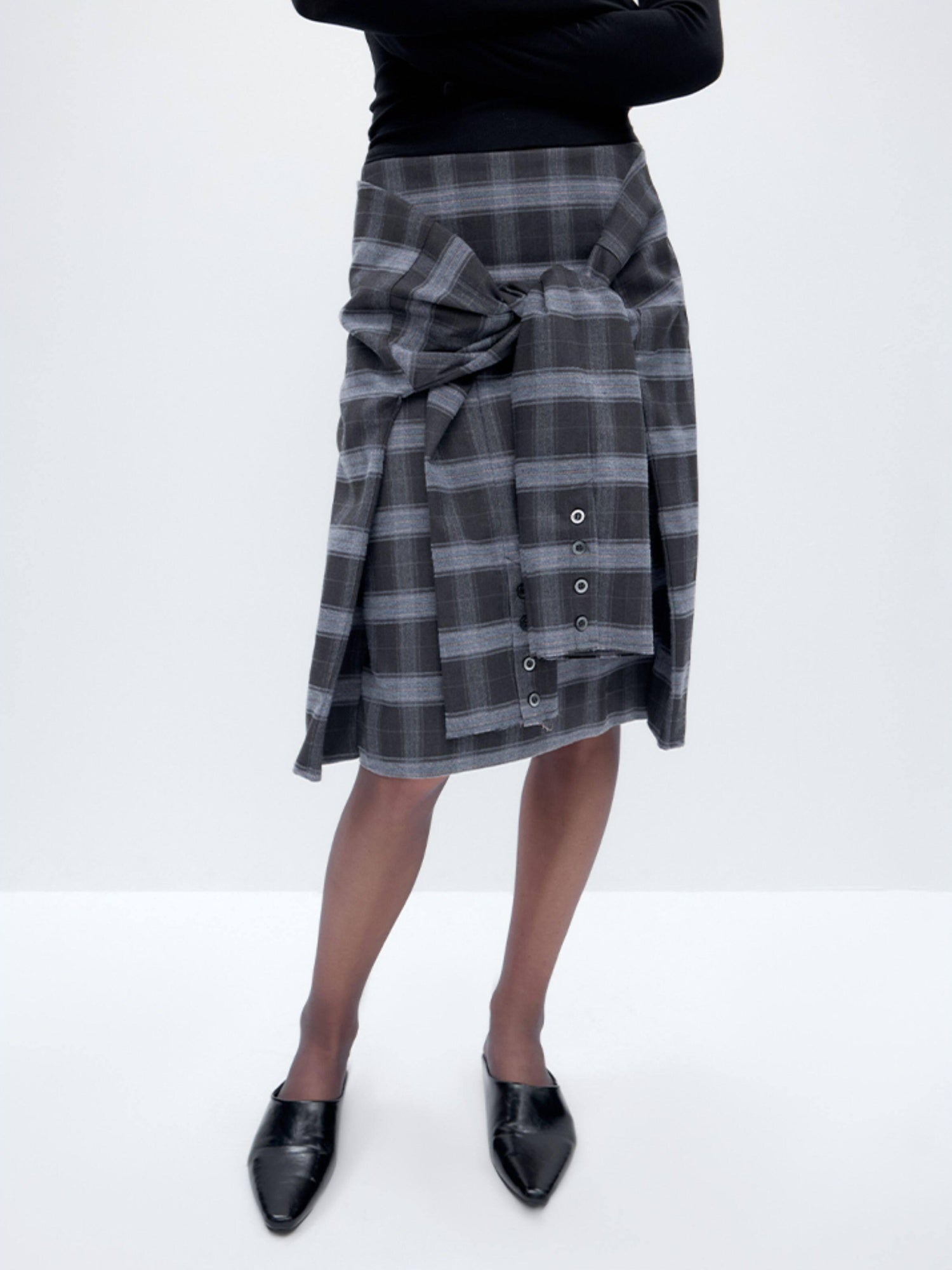 RUN TO THE FUTURE Polyester Blend Lined Pockets Vintage A Line Low Waist Women Casual Midi Skirts