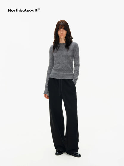 3d Embossed Textured Slim Fit Pullover Women&