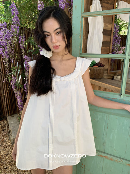 DKZ OFFICIAL White Doll Collar A Line Two Piece Women&