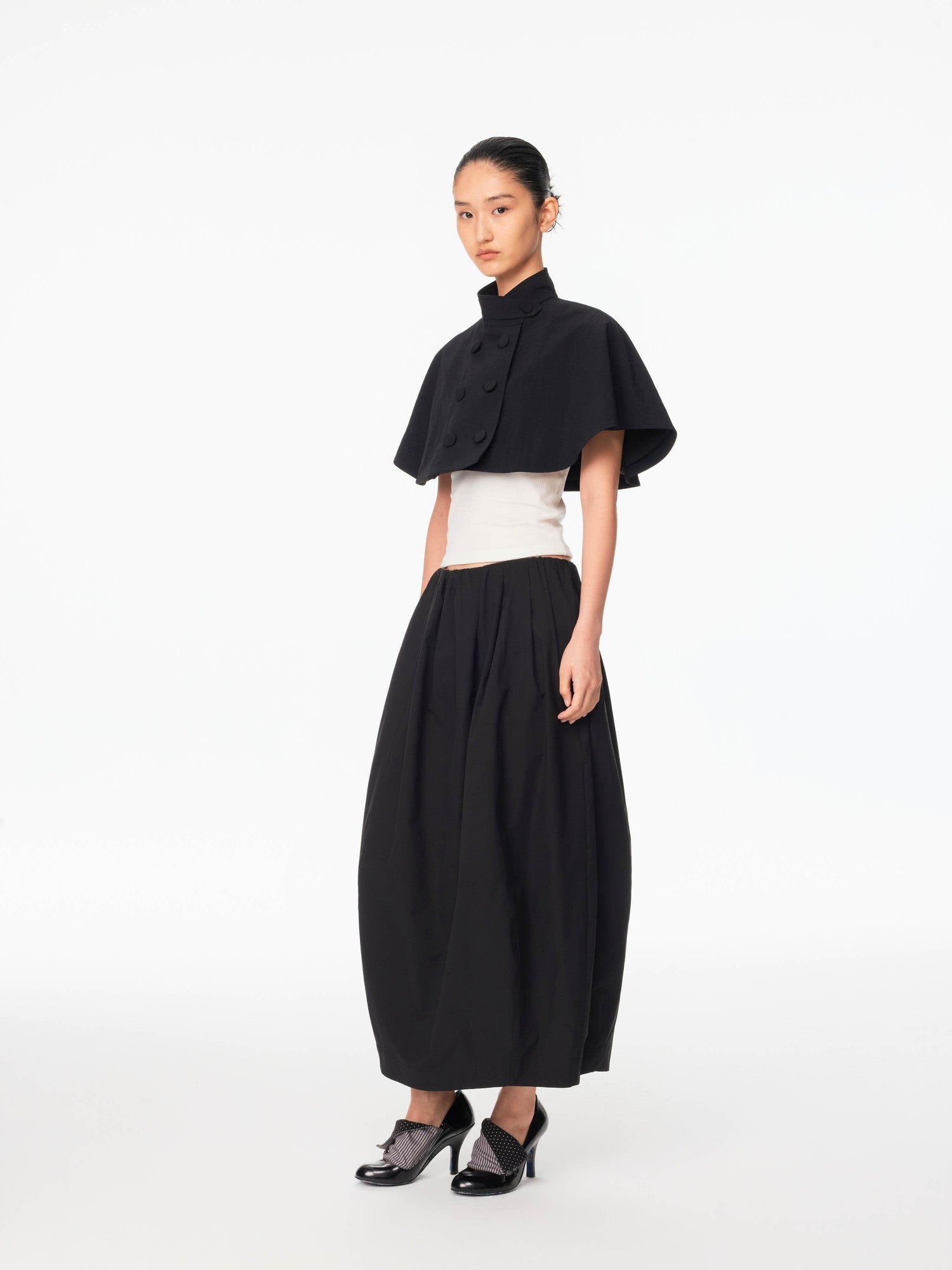 Northbutsouth Classic Casual Mid Low Waist Back Slit Balloon Women&
