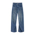 RUN TO THE FUTURE Ripped Washed Durable Low Rise Relaxed Fit Vintage Blue Wide-Leg Jeans