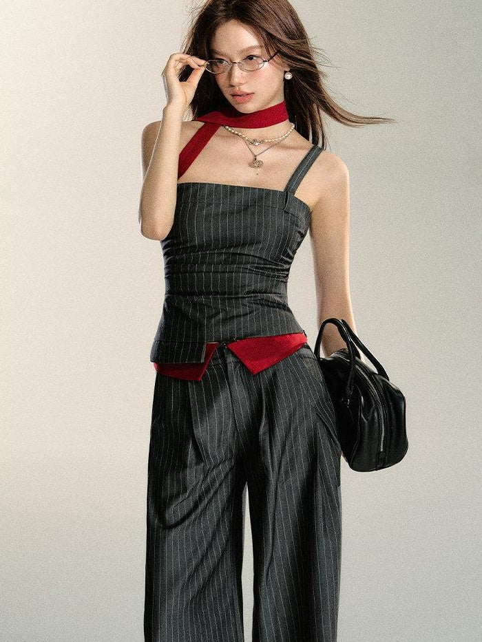 7Shiftin Bandeau Crop With High Waisted Pants Casual Chic Women Top &amp; Pants Sets