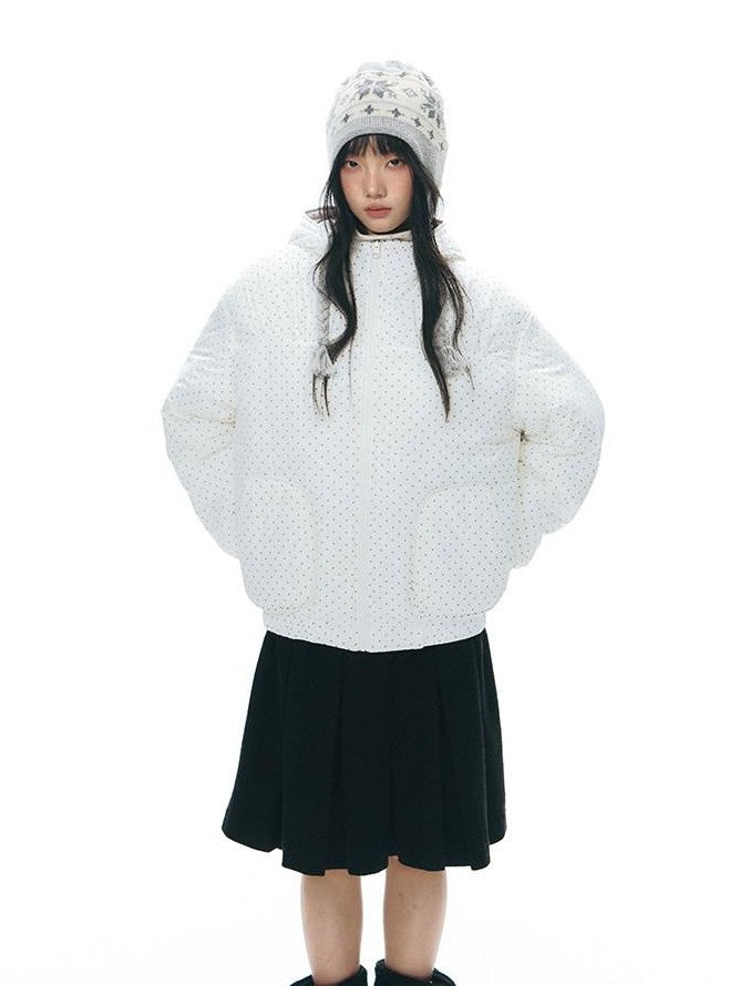 NAPSNAPS Polka Dot Reversible Hooded Printed Women&