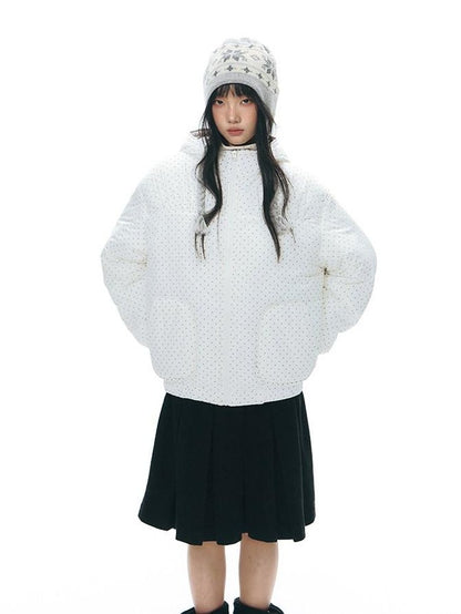 NAPSNAPS Polka Dot Reversible Hooded Printed Women&