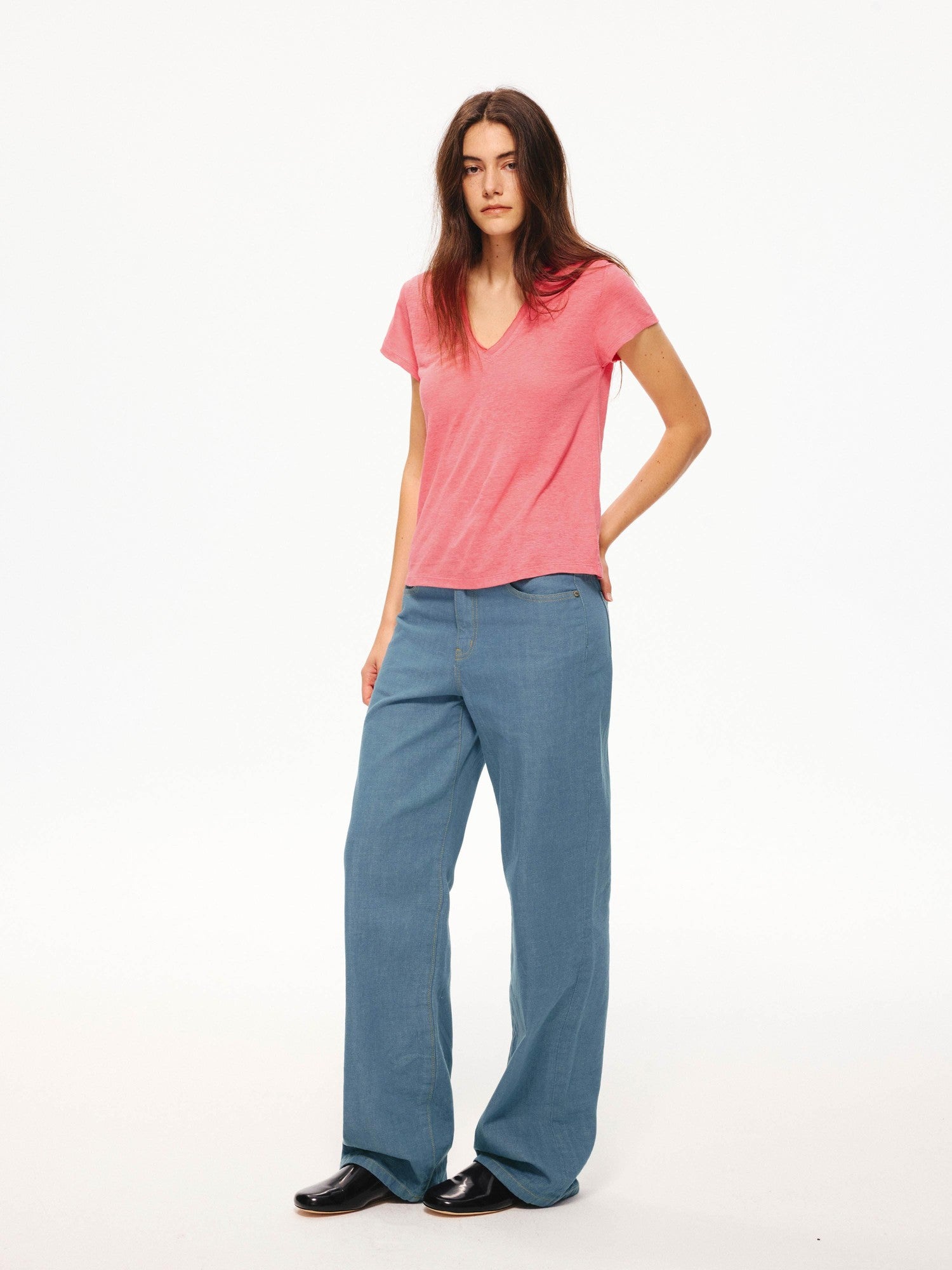 Northbutsouth Multicolor Snowflake V-neck Rolled Hem Women&