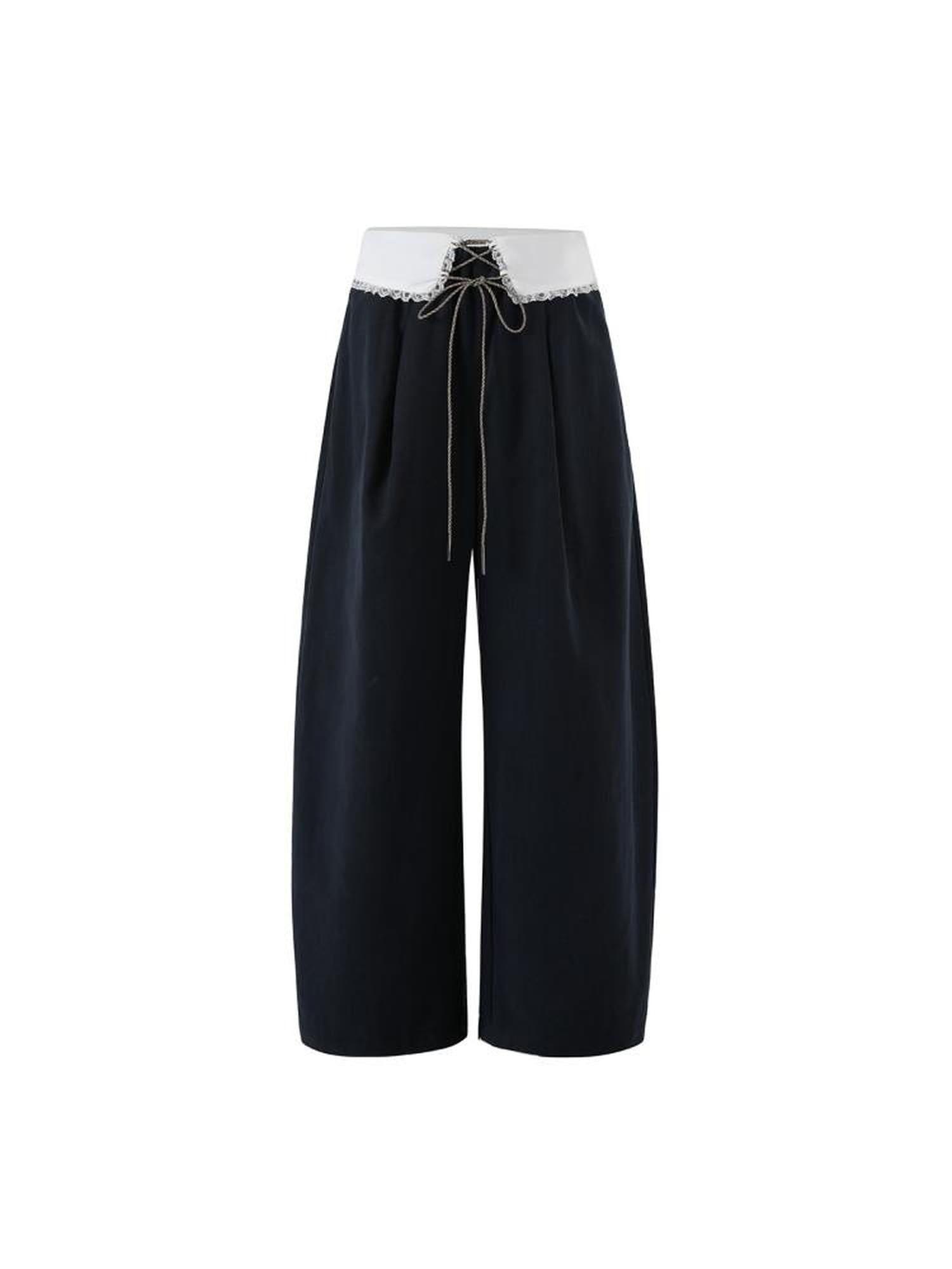 7Shiftin Soft Lyocell Cotton Relaxed Straight Drawstring Pockets Women Blue Sweatpants