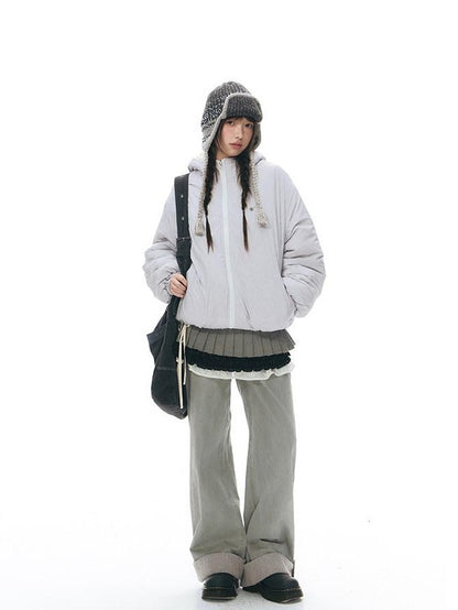 NAPSNAPS Polka Dot Reversible Hooded Printed Women&