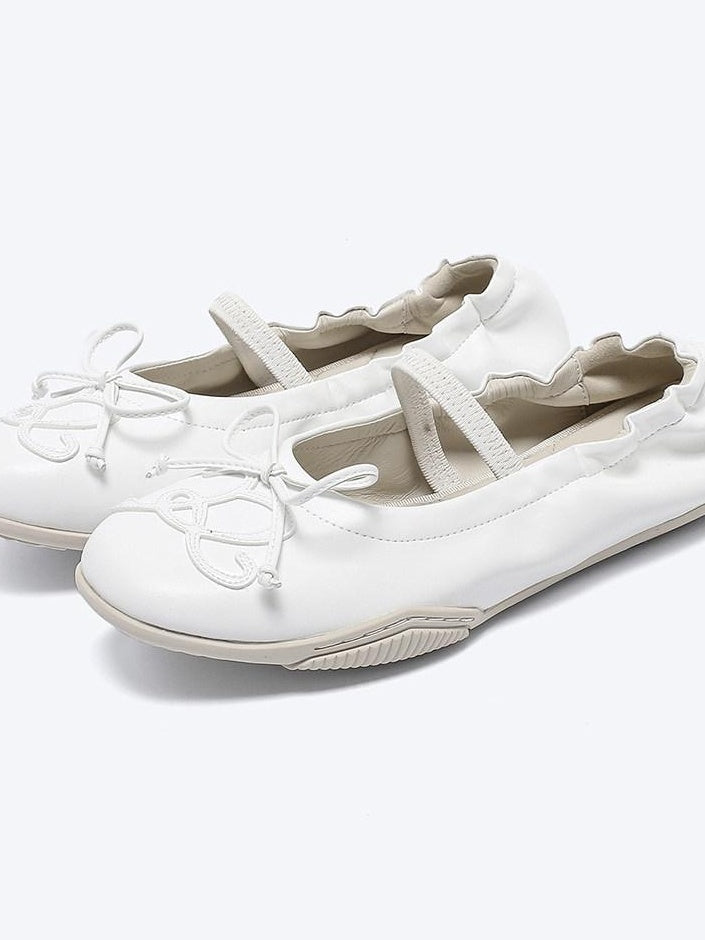 RUN TO THE FUTURE Cushioned Lambskin Casual Round Toe Microfiber Upper Rubber Sole Flats