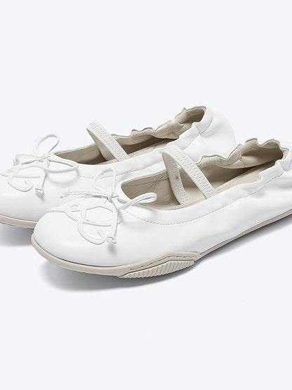 RUN TO THE FUTURE Cushioned Lambskin Casual Round Toe Microfiber Upper Rubber Sole Flats