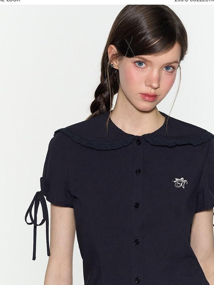 NAPSNAPS Navy Lace Sailor Collar Tie Academy Women&