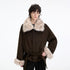 RUN TO THE FUTURE Thick Loose Fit Lapel Tie Midlength Casual Female Zelkova Green Track Jackets