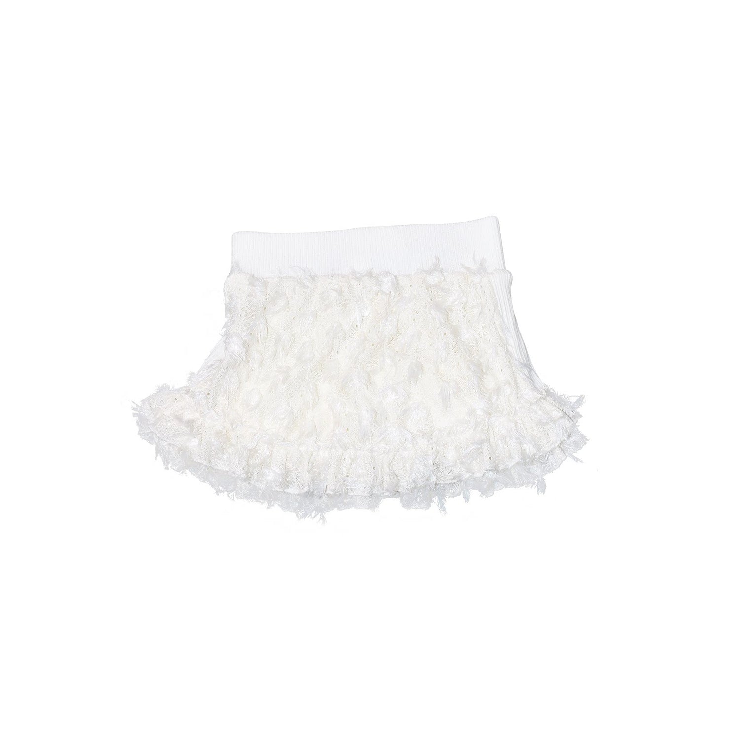The_NeverMore_Fringe_Polyester_Round_Neck_Pullover_Crop_Top_Cream_Party_Women_Top_&amp;_Skirt_Sets_MISSTT