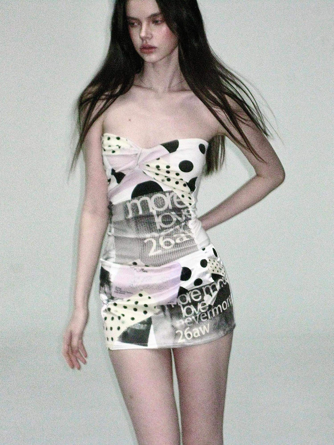 The NeverMore Cute Floral Print Sweet Slim Fit Regular Length Off White Sizes S M L Tube Tops