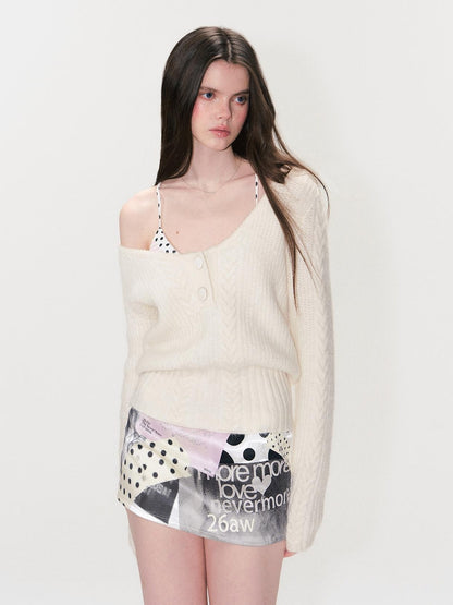 The NeverMore Padded Polka Dot Slim Fit Cropped Round Neck Womens Cotton Blend Camisoles