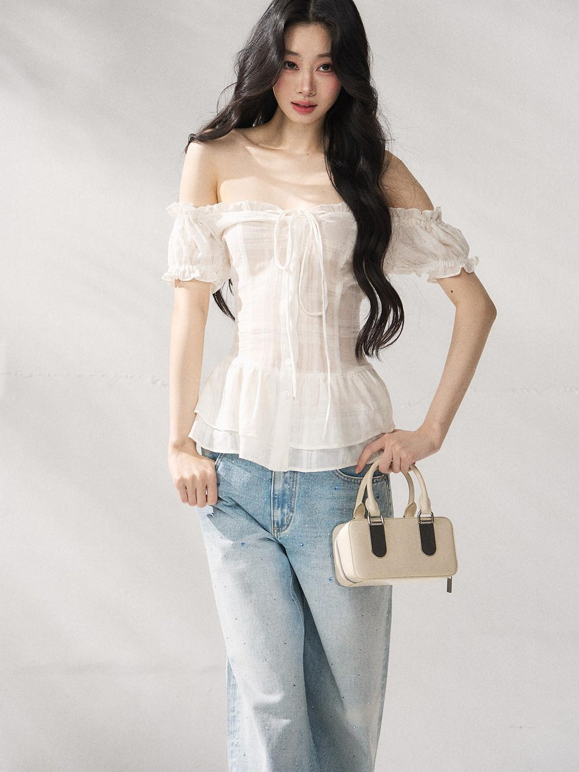 7Shiftin Cooling Breathable Light Waist Slim Women Cotton Tee Off Shoulder Crop Tops