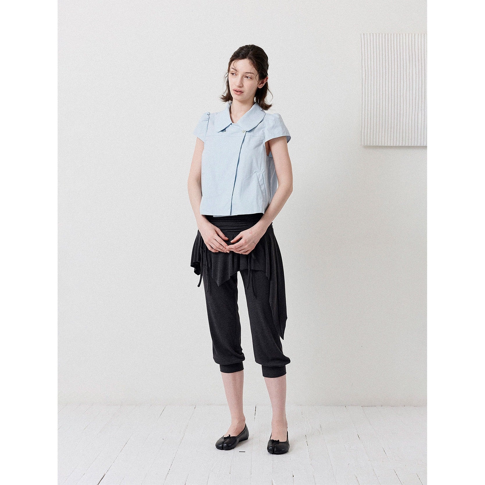 DKZ_OFFICIAL_Deep_Blue_Double_Buttons_Doll_Collar_Puff_Sleeves_Women&