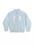 takeabreak Light Blue Silver Shiny Print Structured Women&