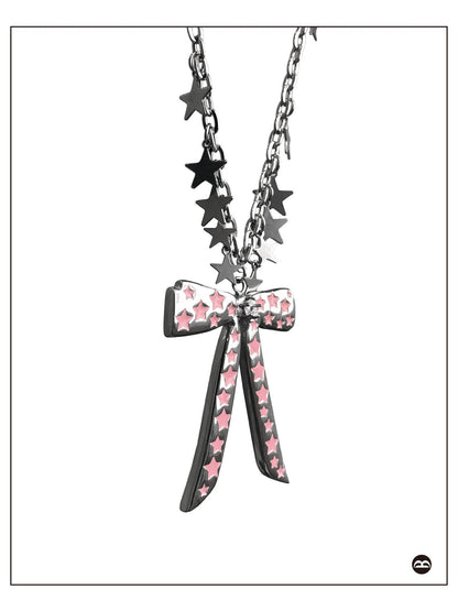 takeabreak Pink Blue Sweet Cool Bow Star Synthetic Gem Women&