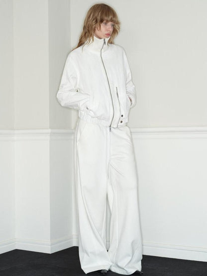 RUN TO THE FUTURE 100 Percent Cotton Original Low Waist Pocket Moonlight White Wide-Leg Pants