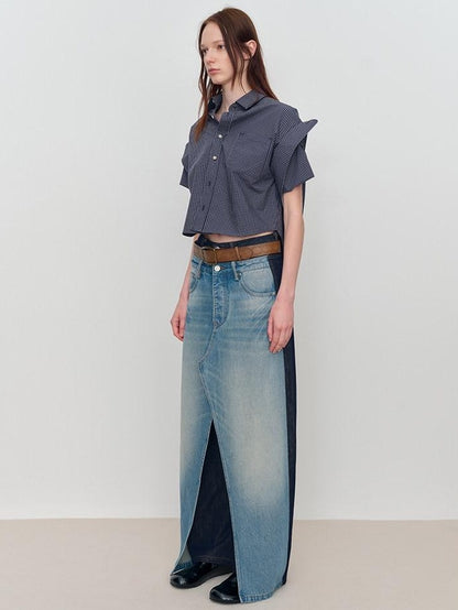 RUN TO THE FUTURE Durable Washed Denim Casual Loose Natural Waist Zipper Fly Blue Wide-Leg Jeans