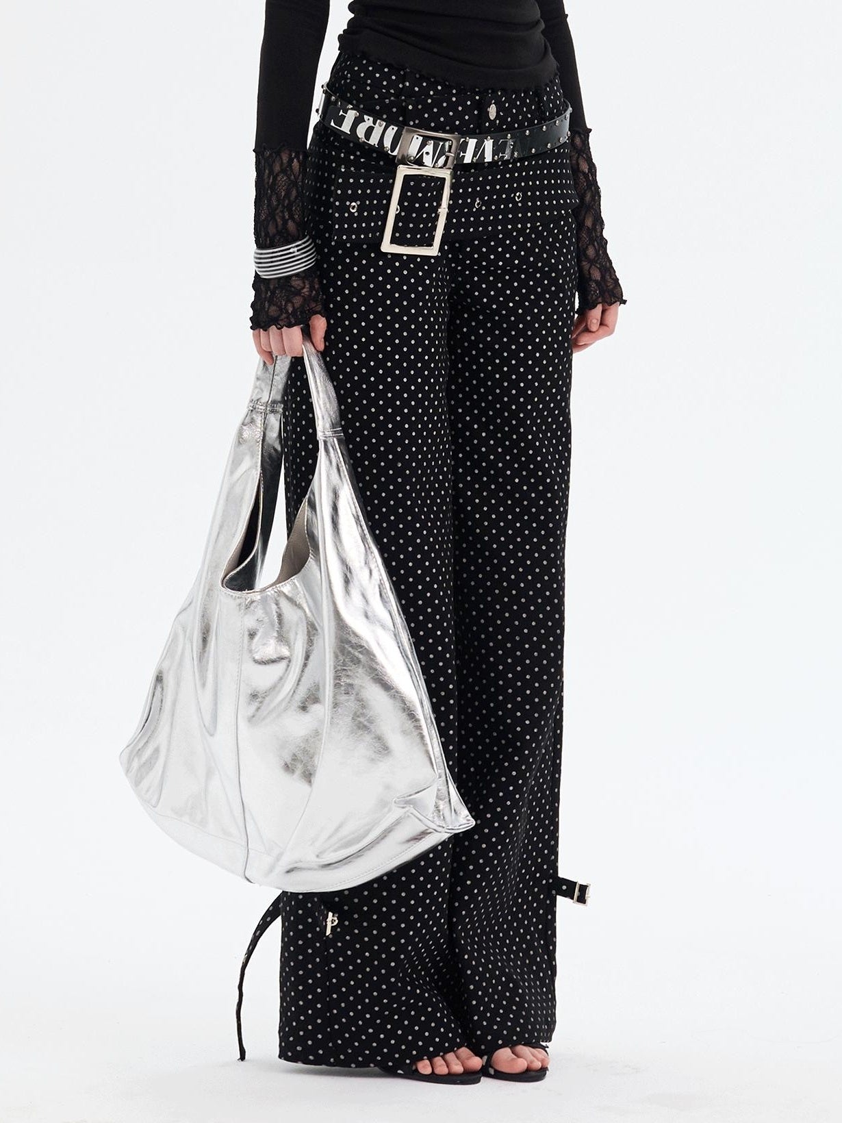 The NeverMore Sleek Black Printed Pu Pin Buckle Slim Women Adjustable 107Cm Faux Leather Belts