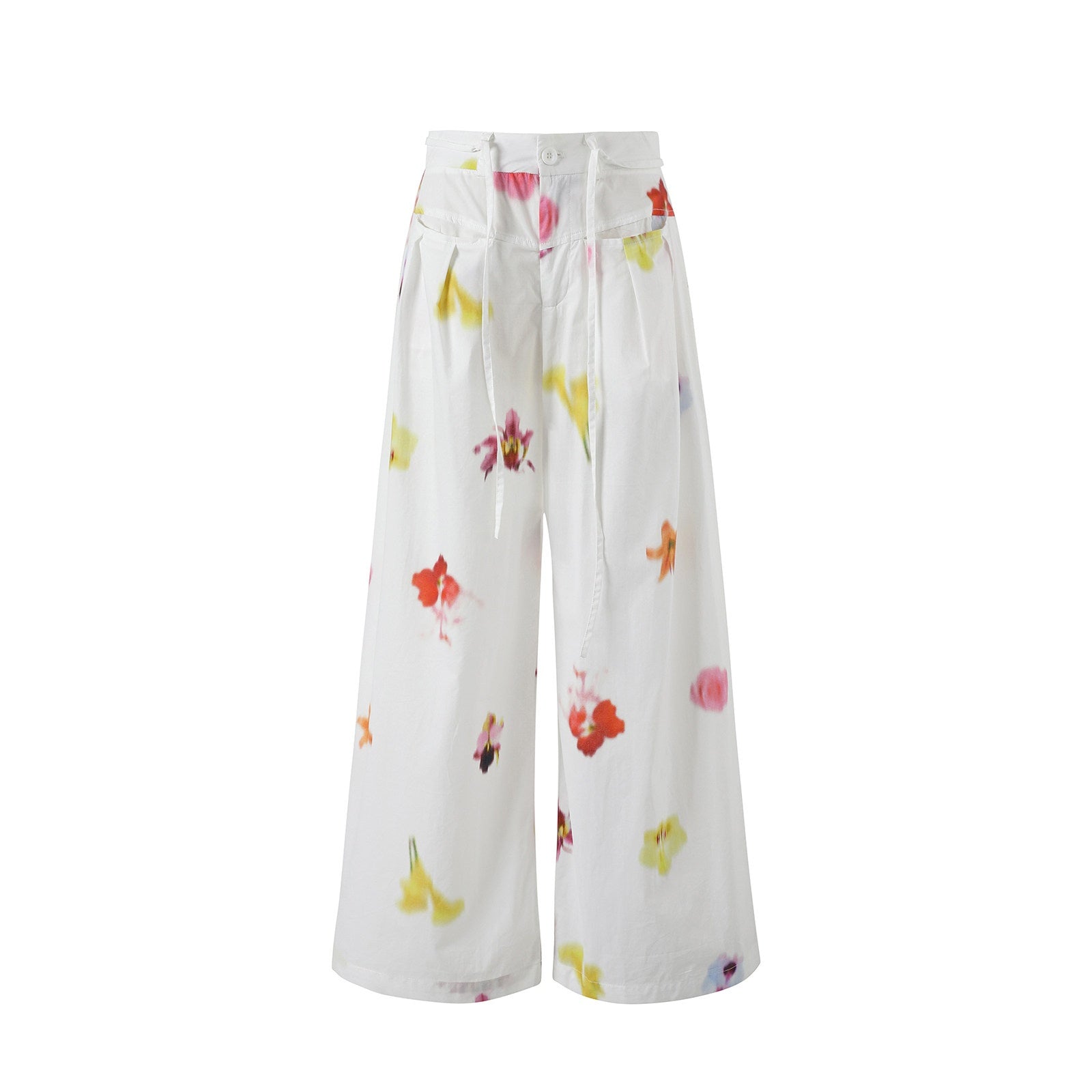 7Shiftin 100 Percent Cotton Drawstring Natural Waist Loose Fit Women Wide Leg Pants