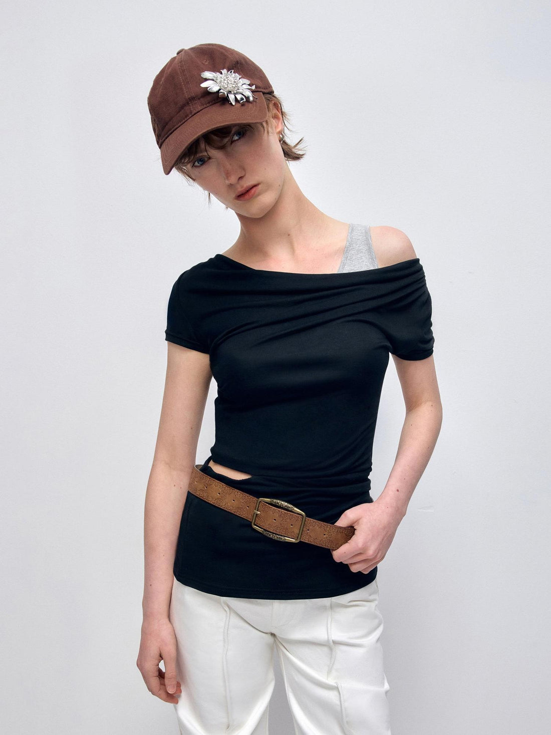 RUN TO THE FUTURE Cooling Lyocell Slim Fit Commuter Vintage Women Black Short Sleeve T-Shirts