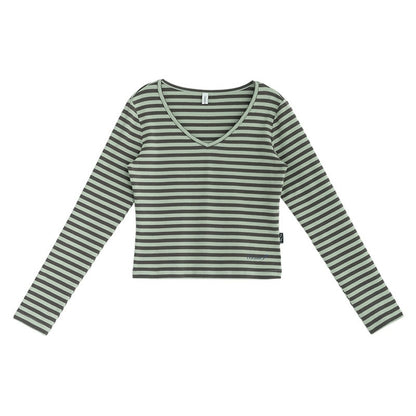 innomoood_Slim_Fit_Striped_Print_V-neck_Women&
