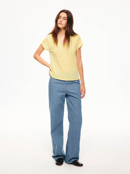 Northbutsouth Multicolor Snowflake V-neck Rolled Hem Women&