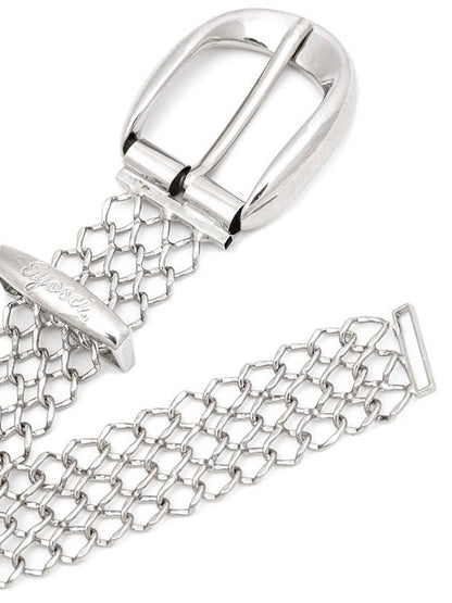JYOSEI Silver Engraved Hollow Letter Chain Double Ring Women&