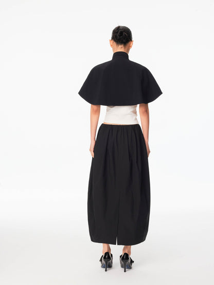 Northbutsouth Mini Cape Double Breasted Small Stand Collar Women&