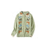 OuttheBlue Warm Acrylic Wool Commuter Loose Jacquard Mint Green Cardigans