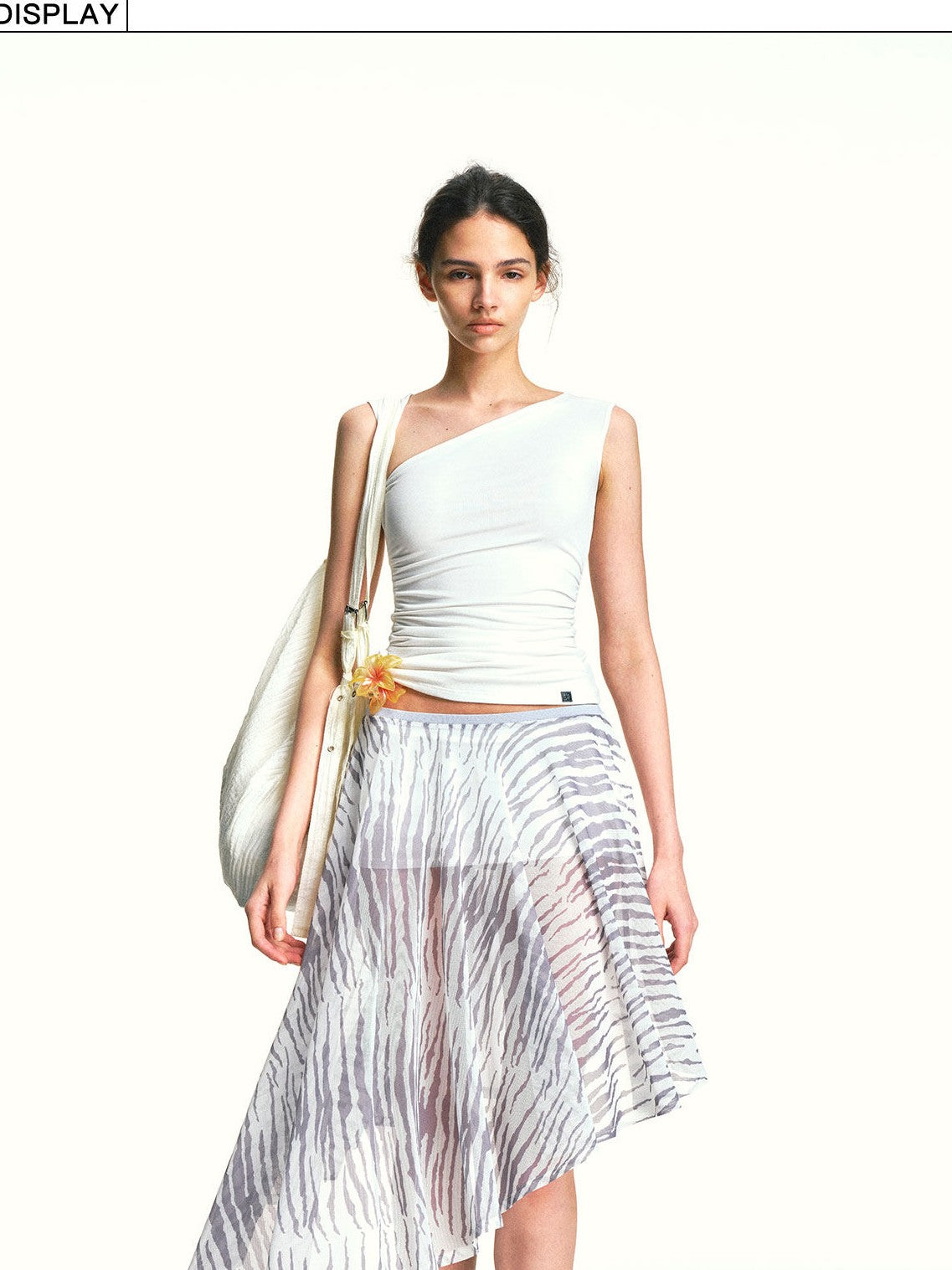 kvkv Zebra Print Asymmetric Mesh Inner Shorts Women&