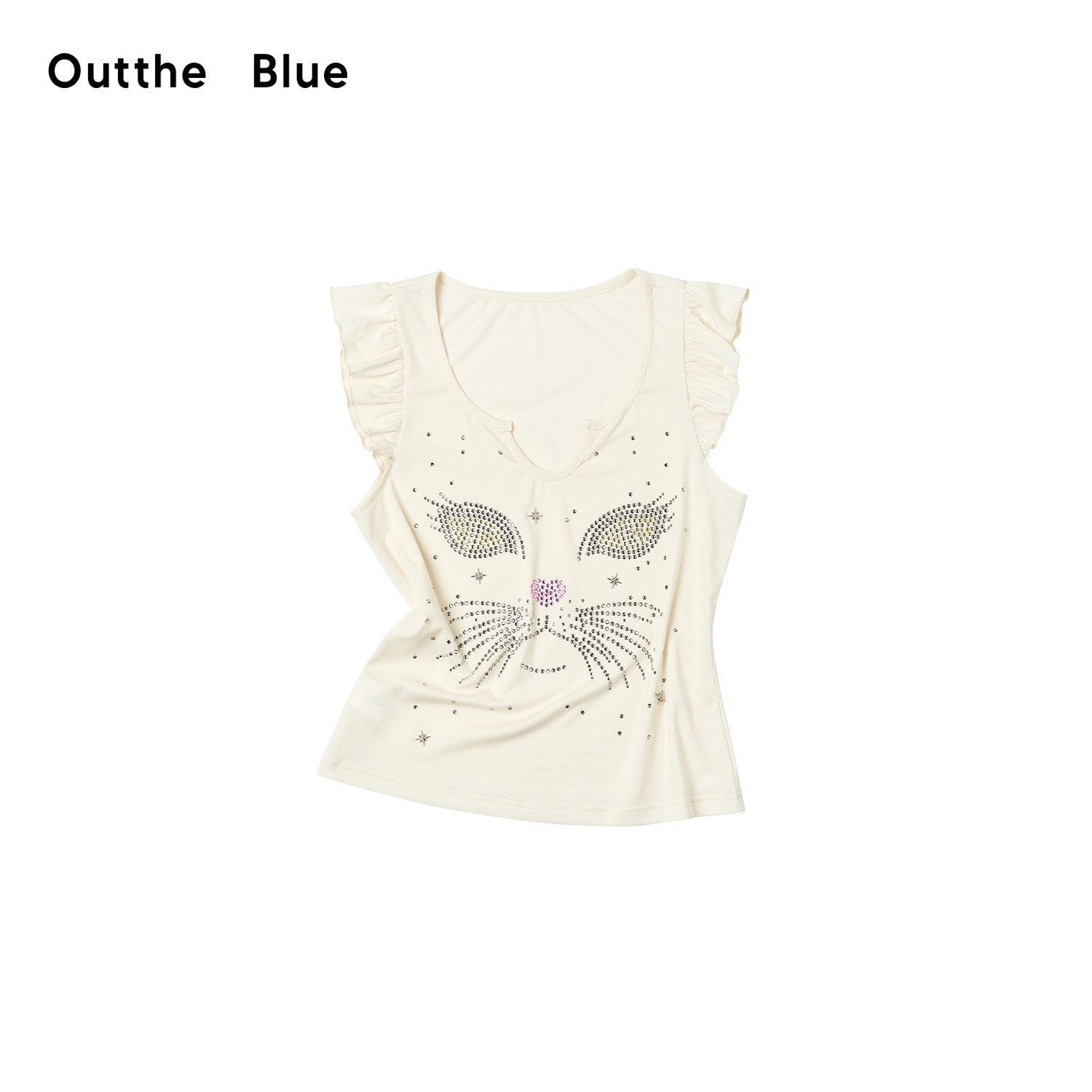 OuttheBlue_Starlight_Cat_Eye_Rhinestone_Slim_Puff_Sleeve_Women&
