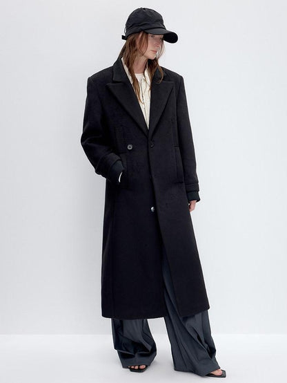 RUN TO THE FUTURE Lambswool Blend Patchwork Relaxed Fit Vintage Commuter Double Breasted Overcoats
