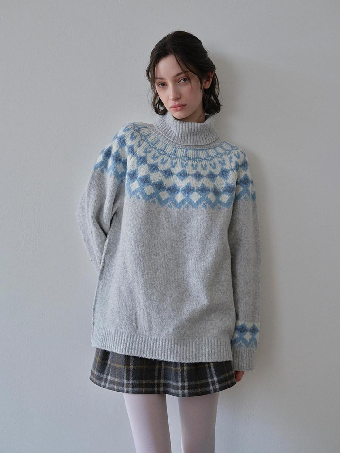 DKZ OFFICIAL Nordic Fair Isle Jacquard Oversized Women&